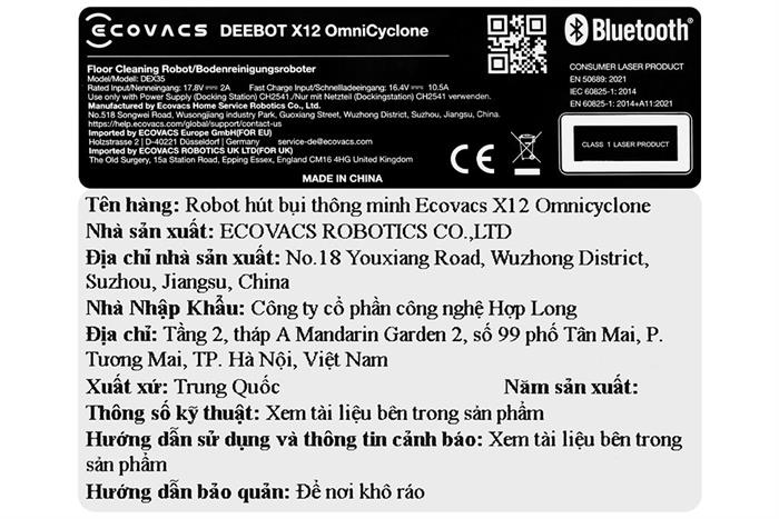 Robot hút bụi lau nhà Ecovacs X12 OMNICYCLONE